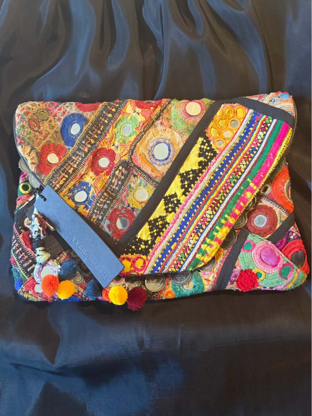 NWT Anthropologie x Tylie Malibu Prana Clutch OOAK Vintage Kantha Material